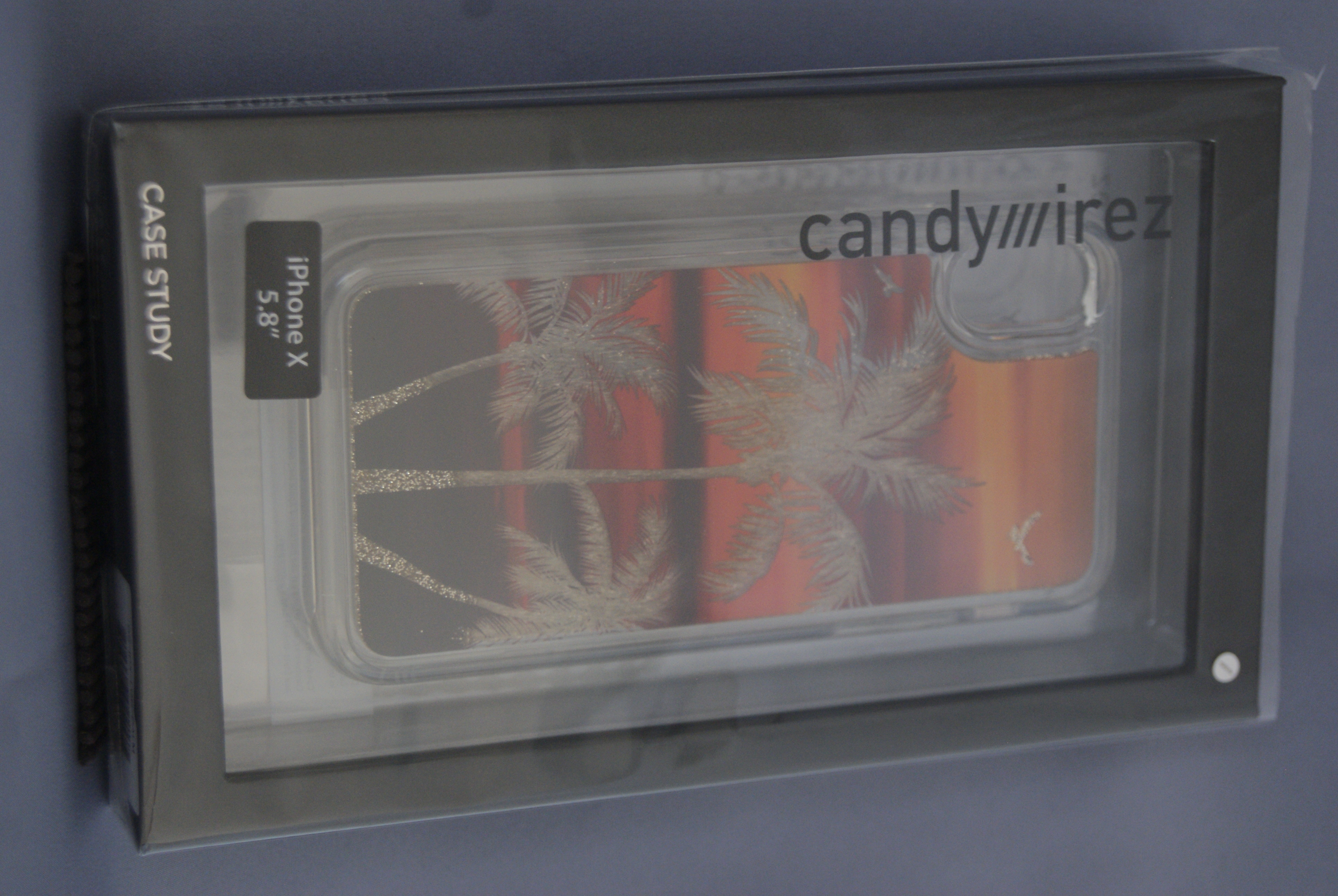 a Liquid Glitter Case for iPhone X/XS - Palm Tree