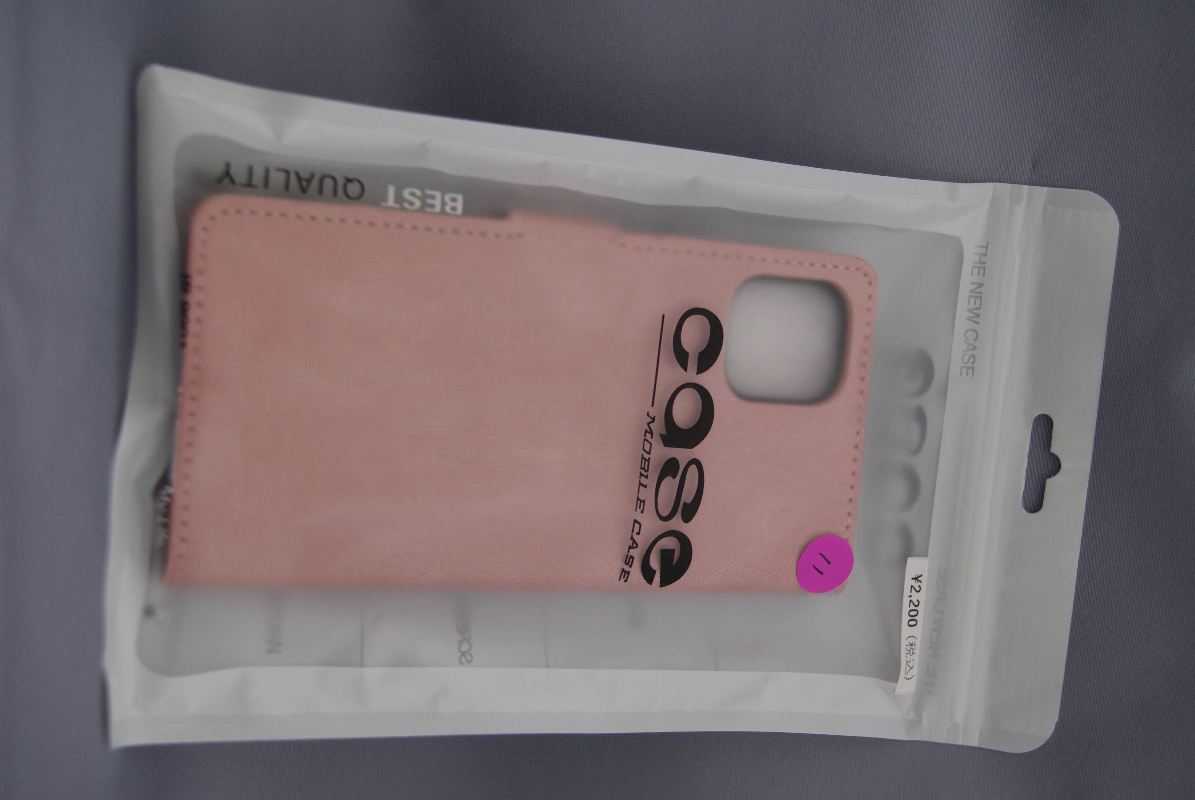 11　手帳型レザーケース　ピンク