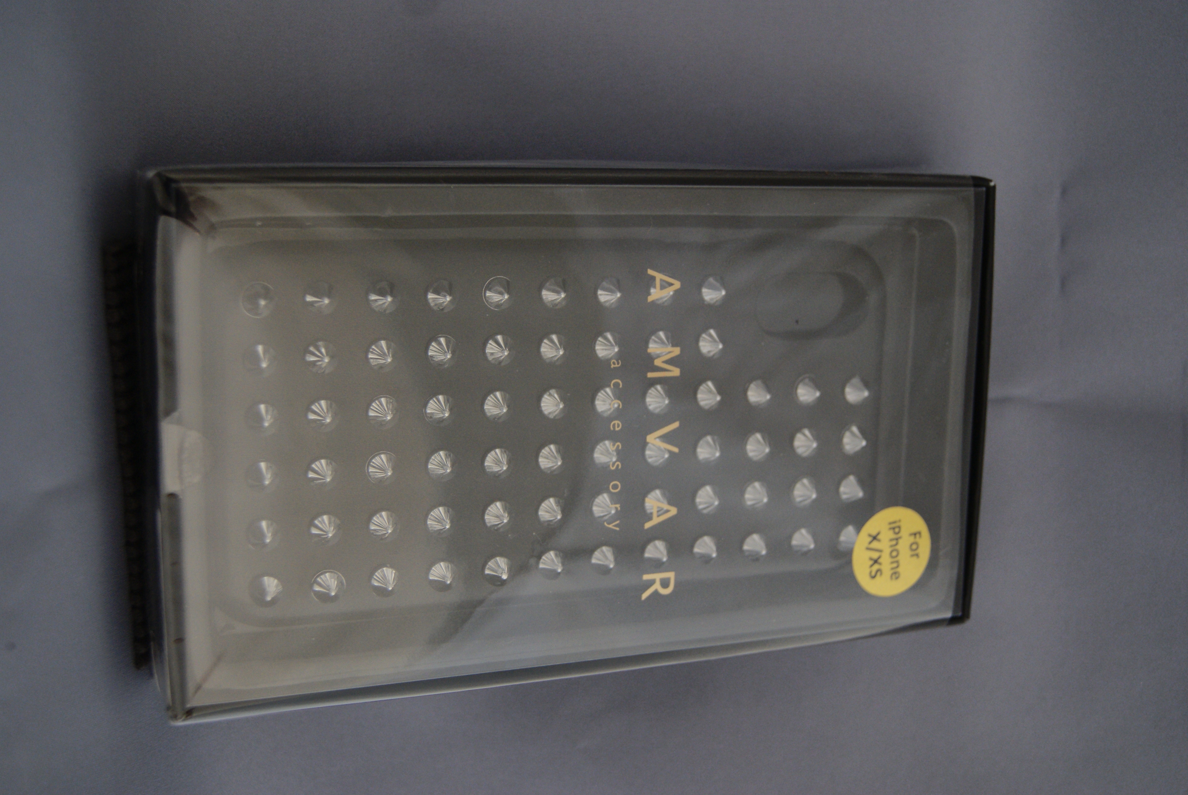 a 【iPhoneX/XS】鋲ｽﾀｯｽﾞ背面ｹｰｽ BK