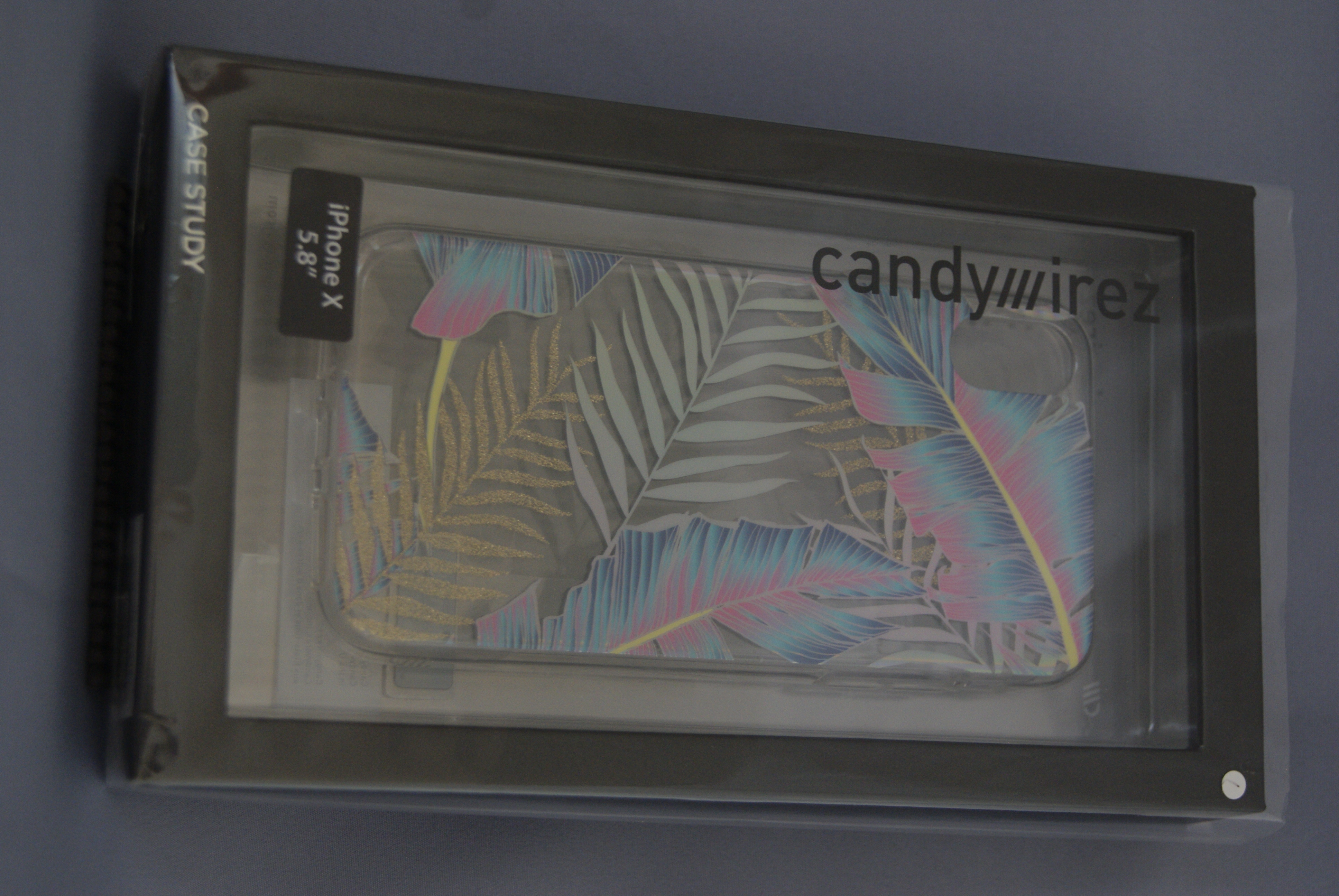 a Hologram Clear Case for iPhone X/XS - Palm Leaves