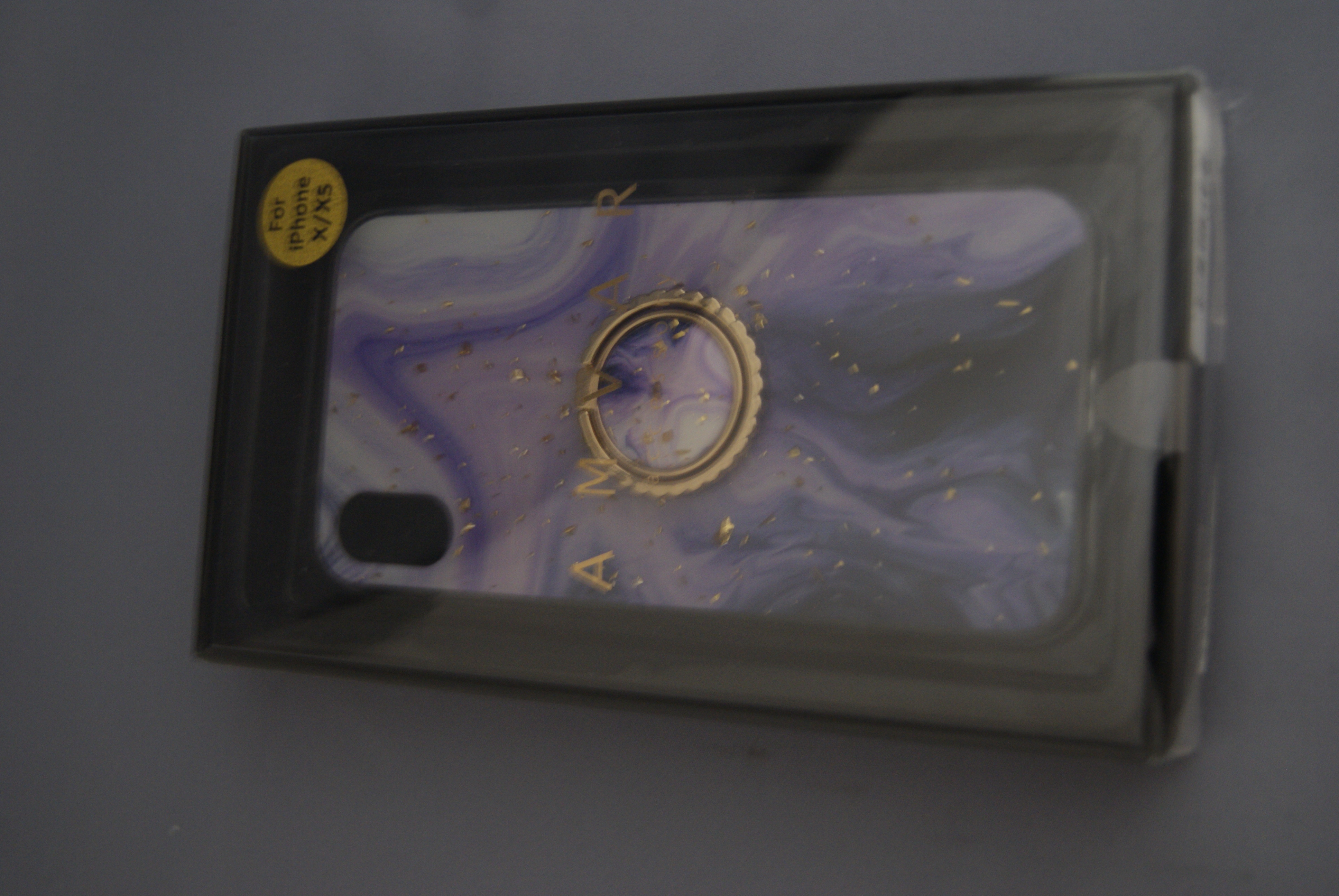 a 【iPhoneX/XS】ｵｰﾛﾗ ﾘﾝｸﾞｹｰｽ ﾗｲﾄﾊﾟｰﾌﾟﾙ