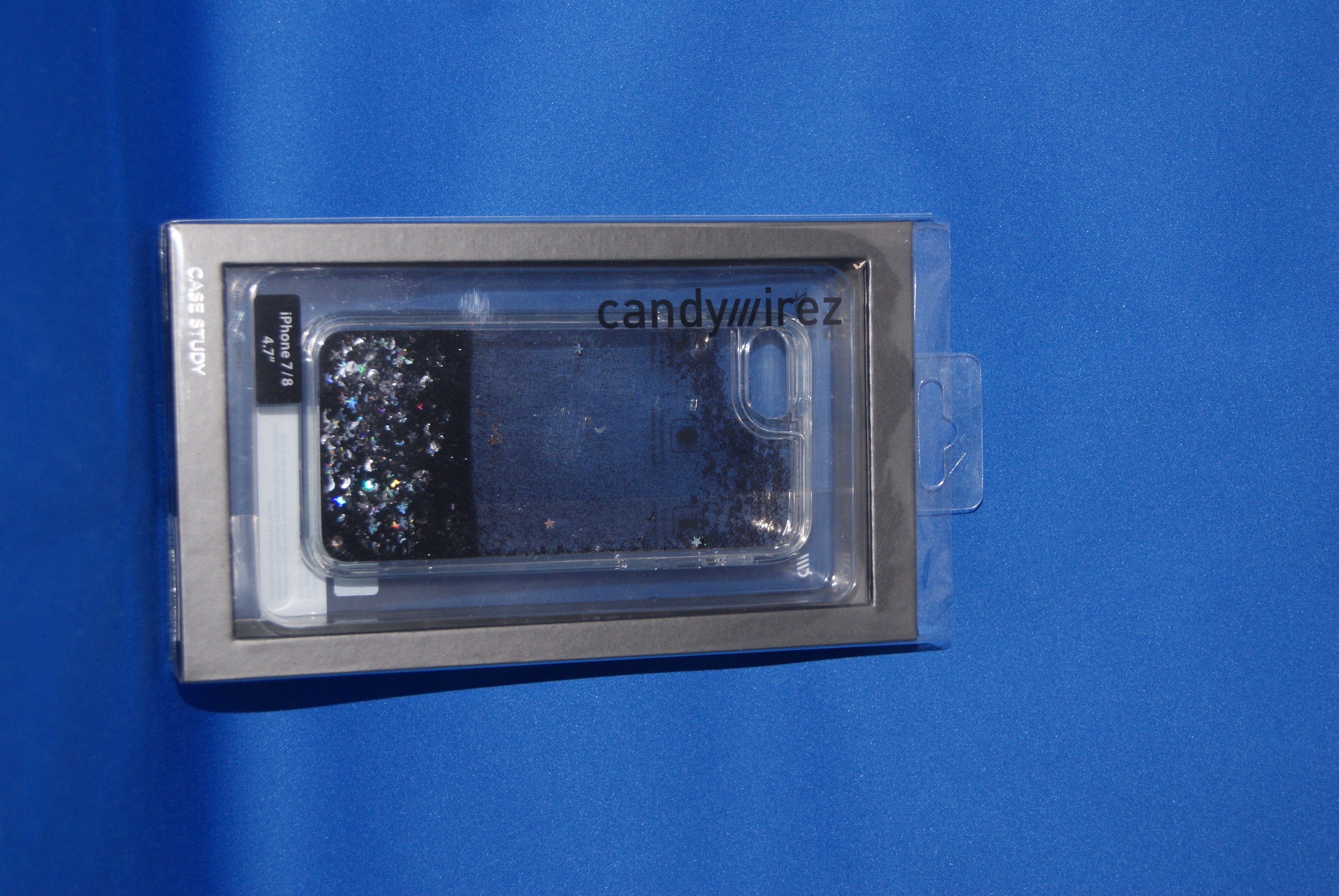 Case Study Liquid Case for iPhone 6/6S/7/8- Silver Stars/Moons