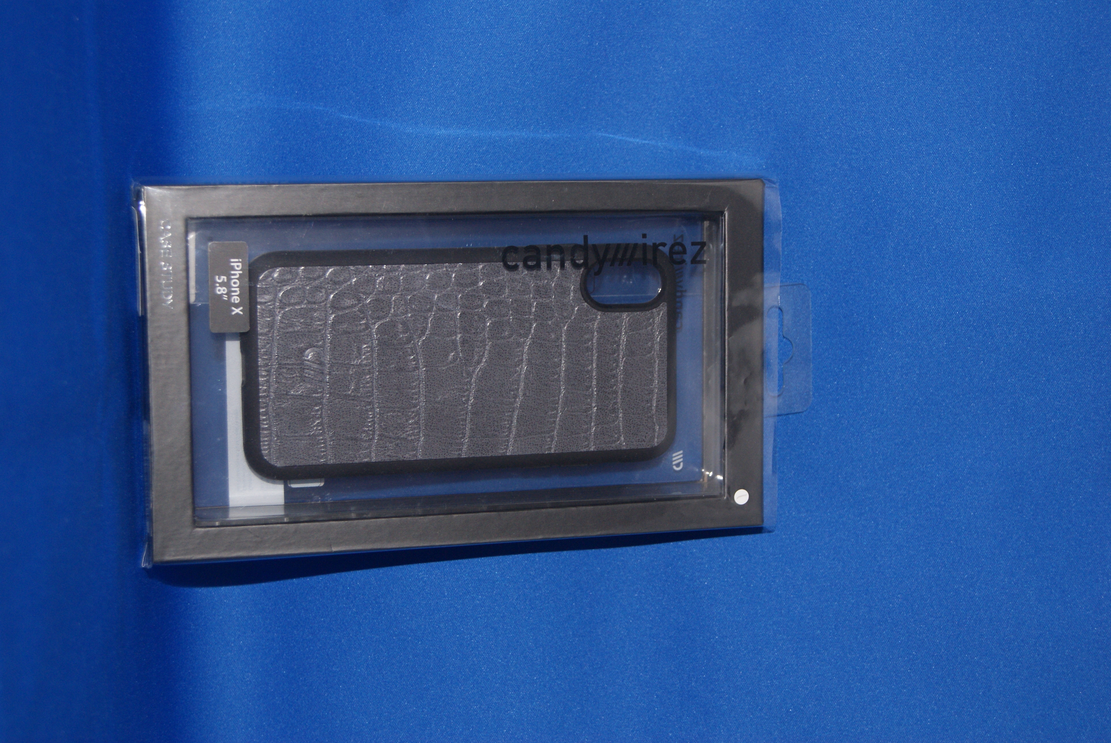 Vegan Leather Case for iPhone X/XS - Crocodile Patent Grey